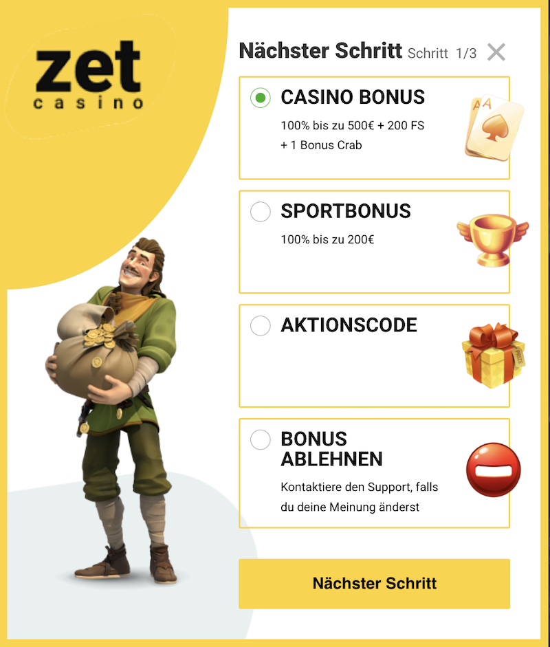 zet casino bonus crab